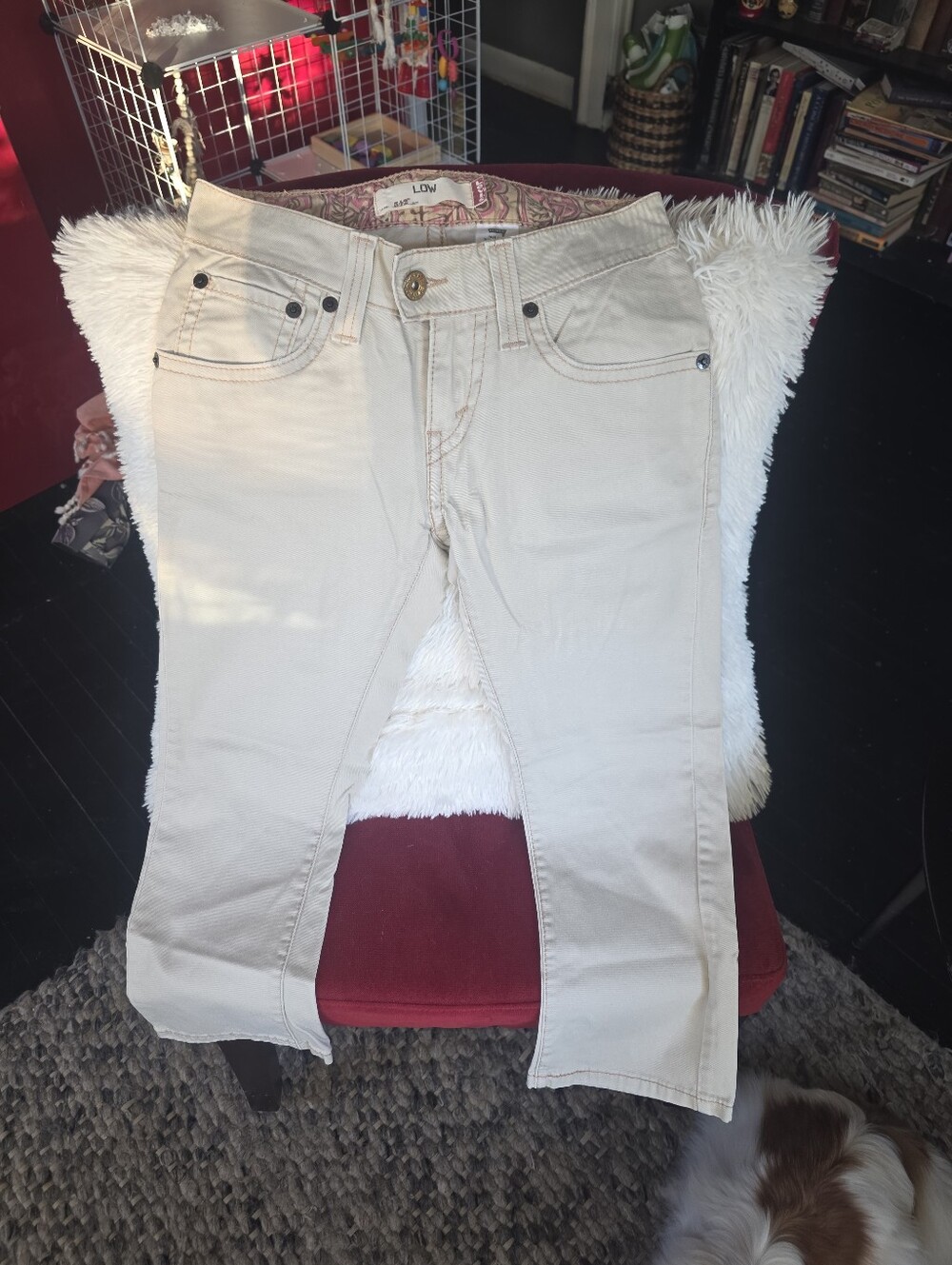 Womens Levi Khaki Low Rise Capri
